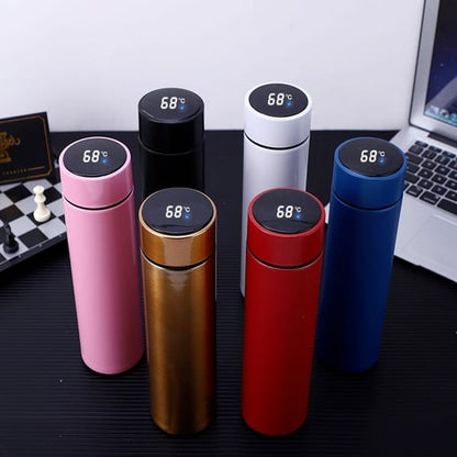 Temperature Display Thermos Water Bottle (Hot & Cold) | 500 ML | Blue & Black