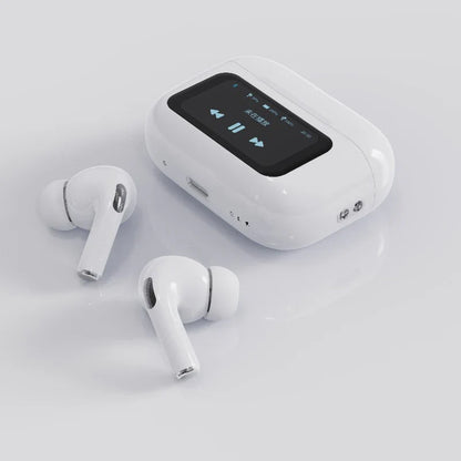 White A9 Pro ANC AirPods with Screen | Bluetooth 5.4