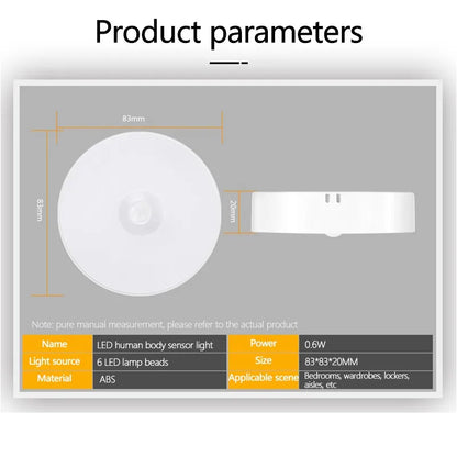 Pack of 2 Intelligent Motion Sensor LED Light - USB Rechargeable & Adjustable