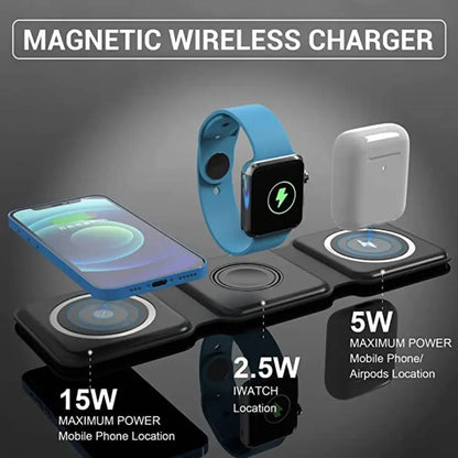 3 in 1 Magnetic Wireless charger Foldable 15W Original Charging Station