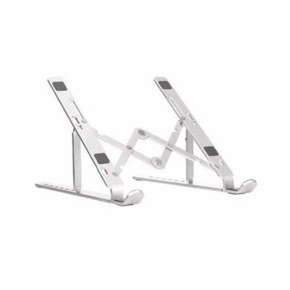 Premium Aluminum Foldable Laptop Stand | Sturdy, Adjustable & Portable | Silver & Black