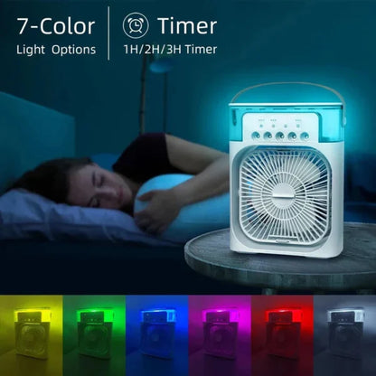 Portable Air Conditioner Fan | Usb Electric Fan With Led Night Light, Fine Mist Water, And Humidifier Function | Led Night Light Water Mist | Random Color