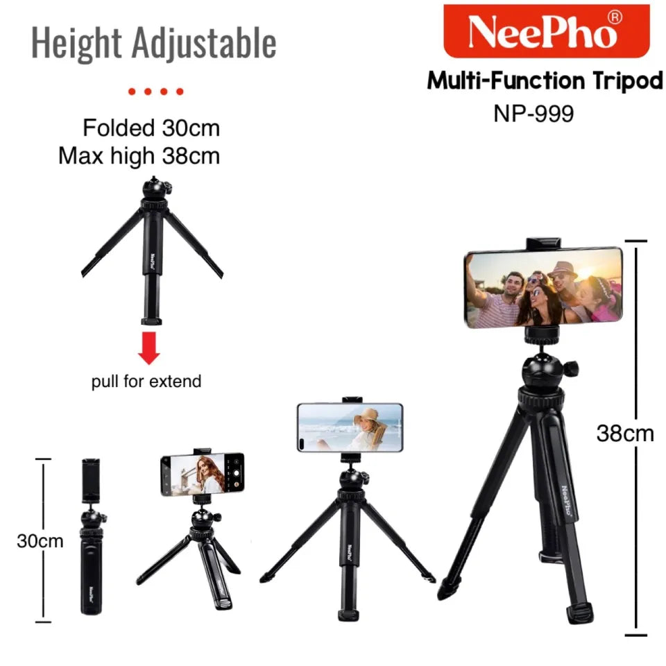 Nepho NP-999 Tripod Stand & Extendable Selfie Stick | Your Ultimate Photography Companion