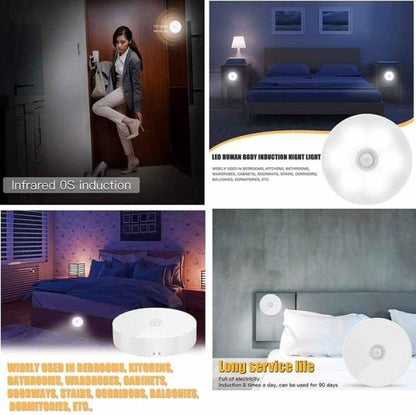 Pack of 2 Intelligent Motion Sensor LED Light - USB Rechargeable & Adjustable