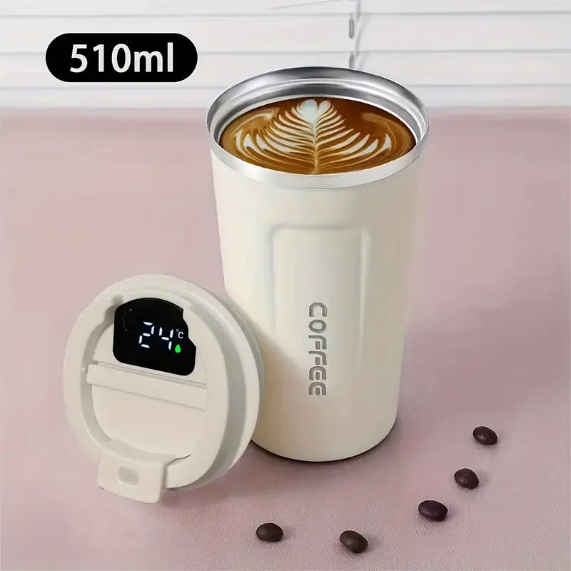 Smart Temperature Coffee Mug - 17oz | Insulated Stainless Steel Mug with Leakproof Lid | Perfect for Travel, Outdoor Sports, and Everyday Use